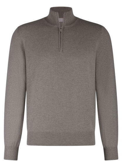 Half-zip ritsvest van cashmere | TAUPE