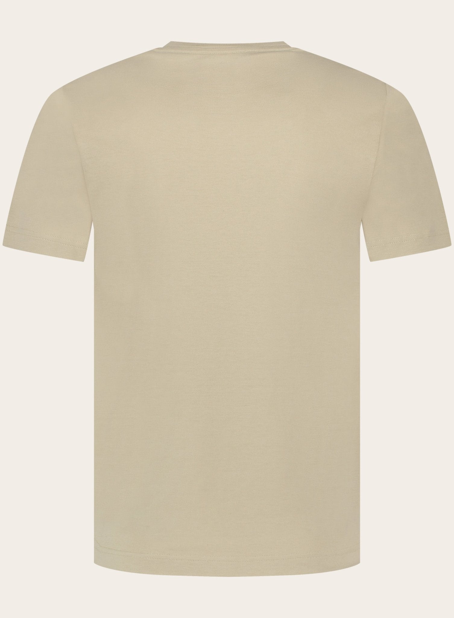 T-shirt van zijde en katoen | Beige