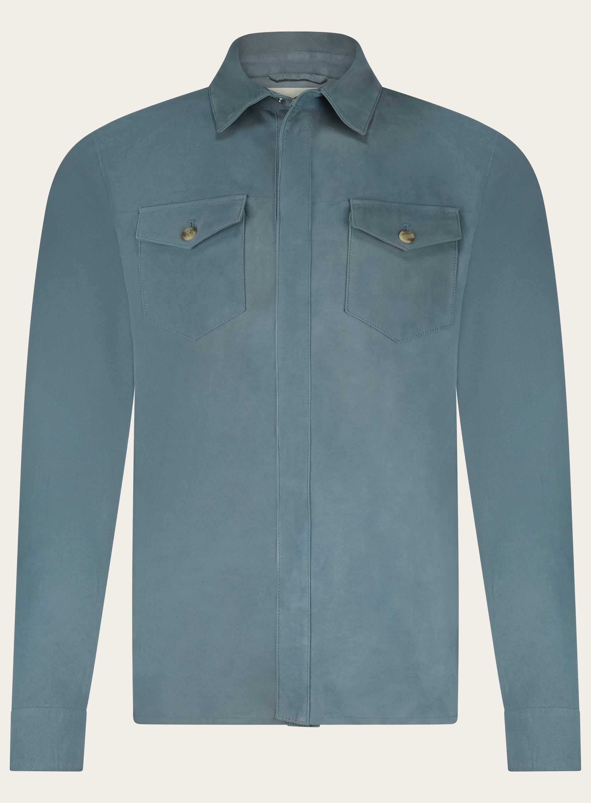 Rocco overshirt van suède | Blauw