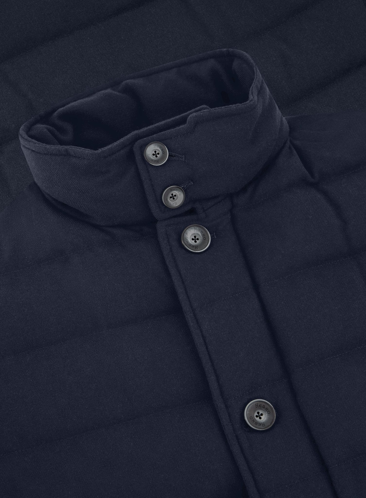 Gewatteerde jas van cashmere | BLUE NAVY