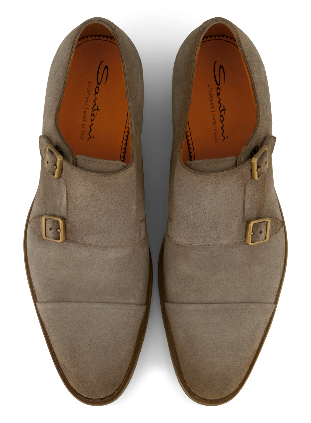 Dubbele gespschoenen van suède | TAUPE GRIJS