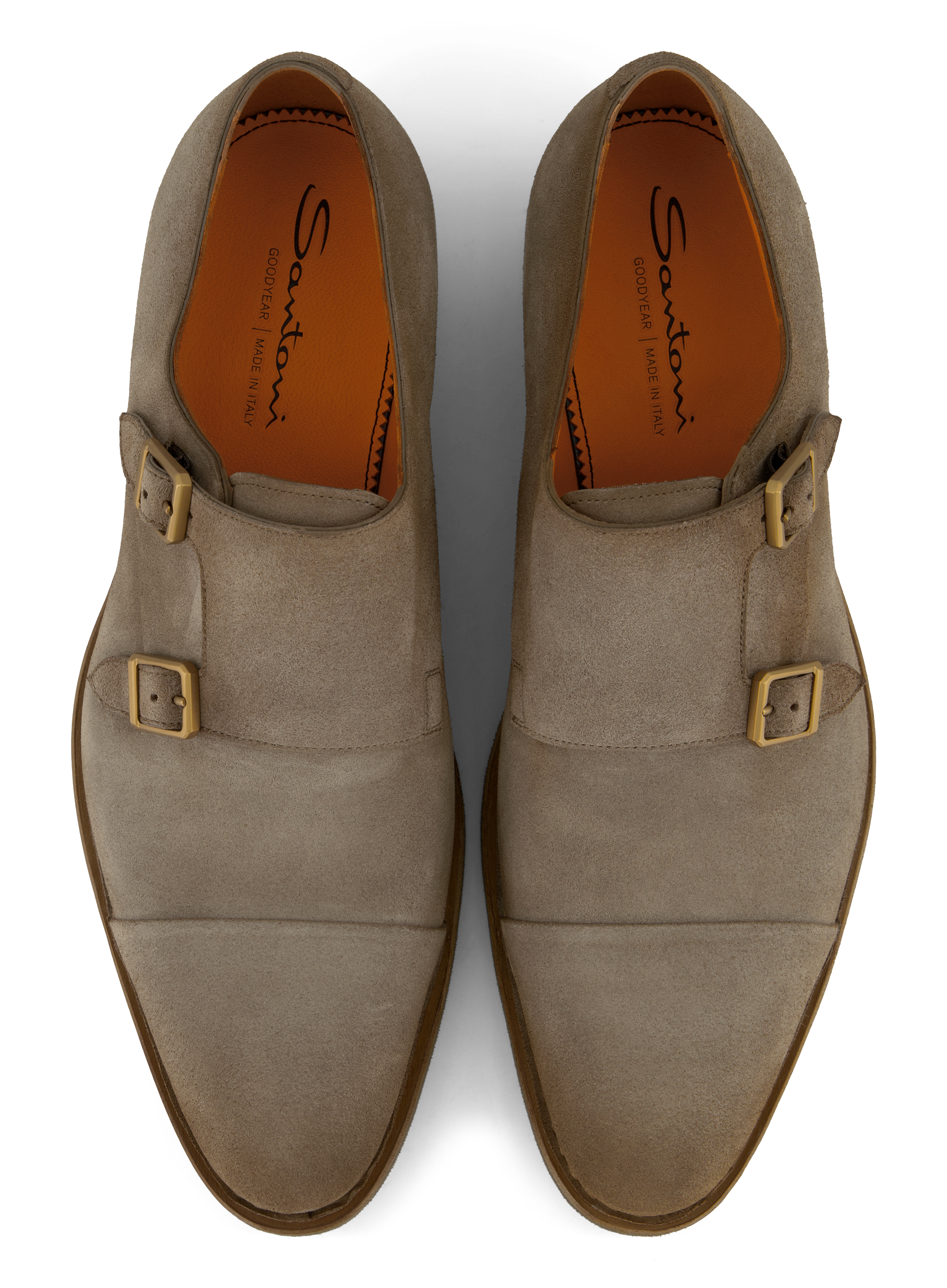 Dubbele gespschoenen van suède | TAUPE GRIJS