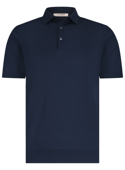 Polo van katoen en cashmere | BLUE NAVY