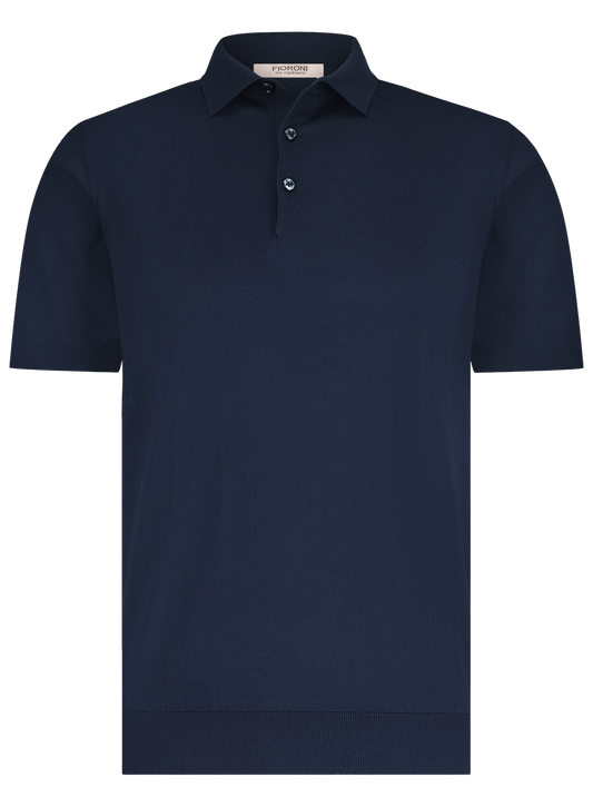 Polo van katoen en cashmere | BLUE NAVY