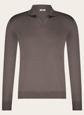 Buttonless polo van virgin wol | TAUPE