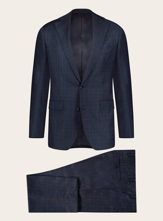 Glencheck pak van wol | BLUE NAVY