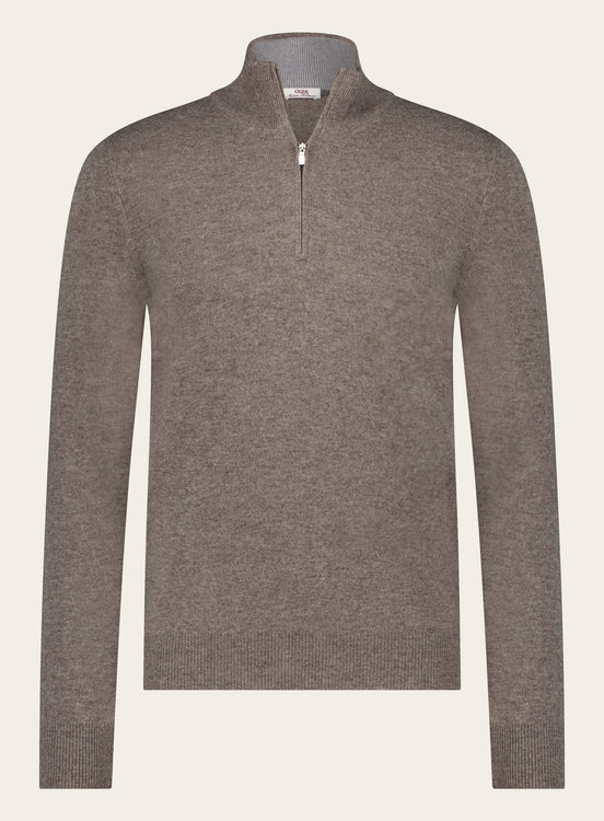 Ritsvest van wol en cashmere |TAUPE BRUIN