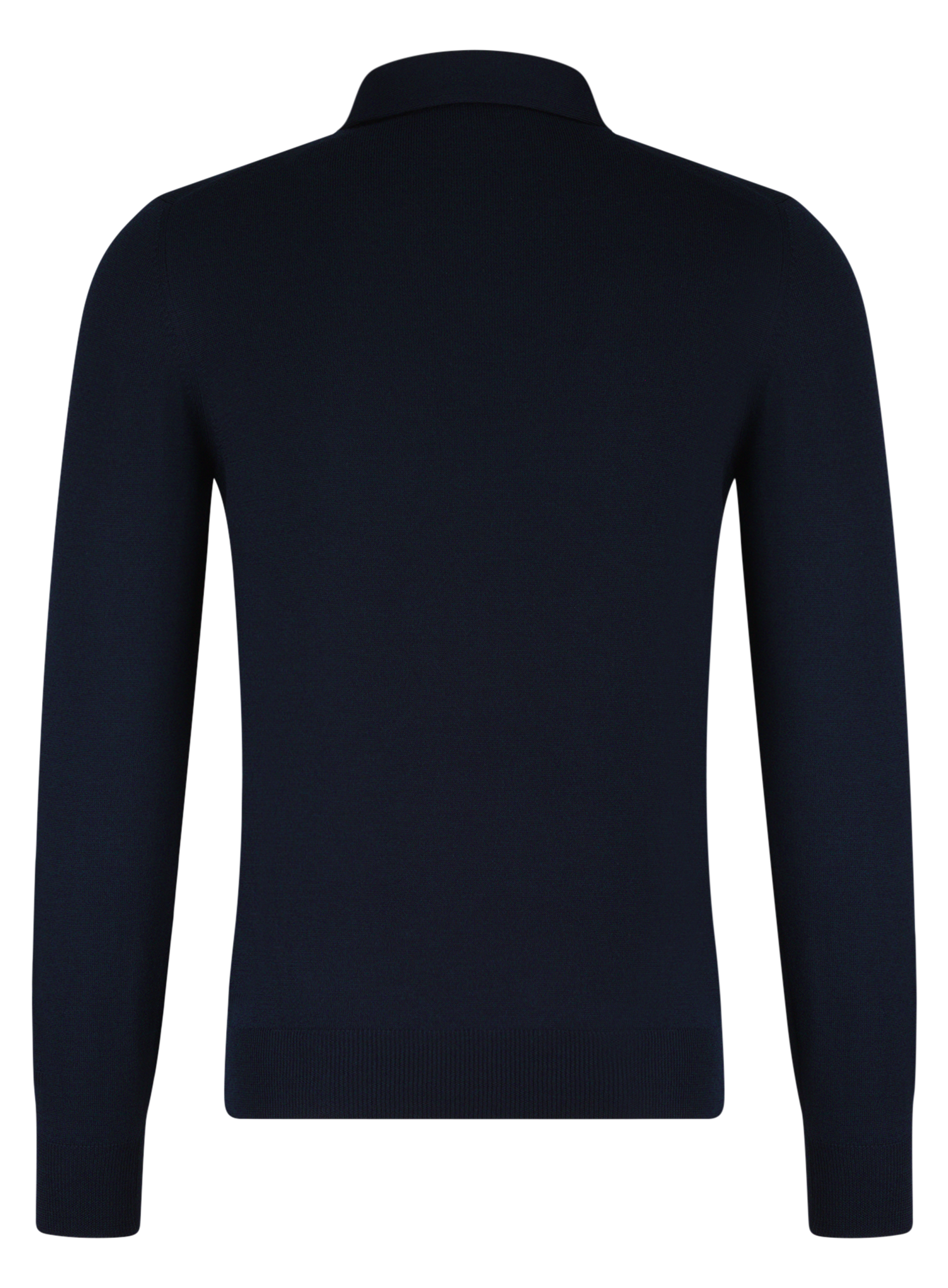 Lange mouwen polo van virgin wol | BLUE NAVY