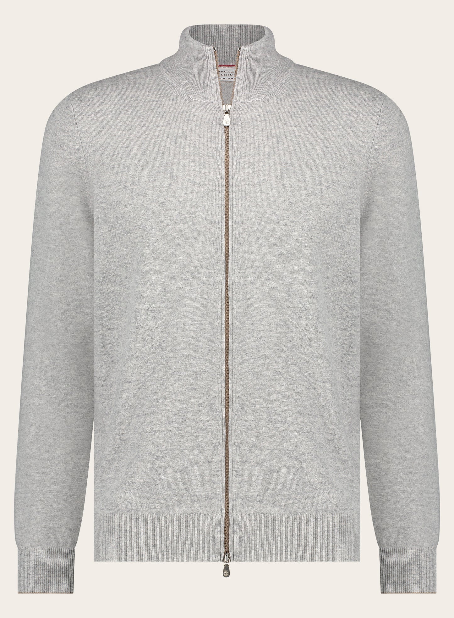 Slim-fit ritsvest van cashmere | Grijs