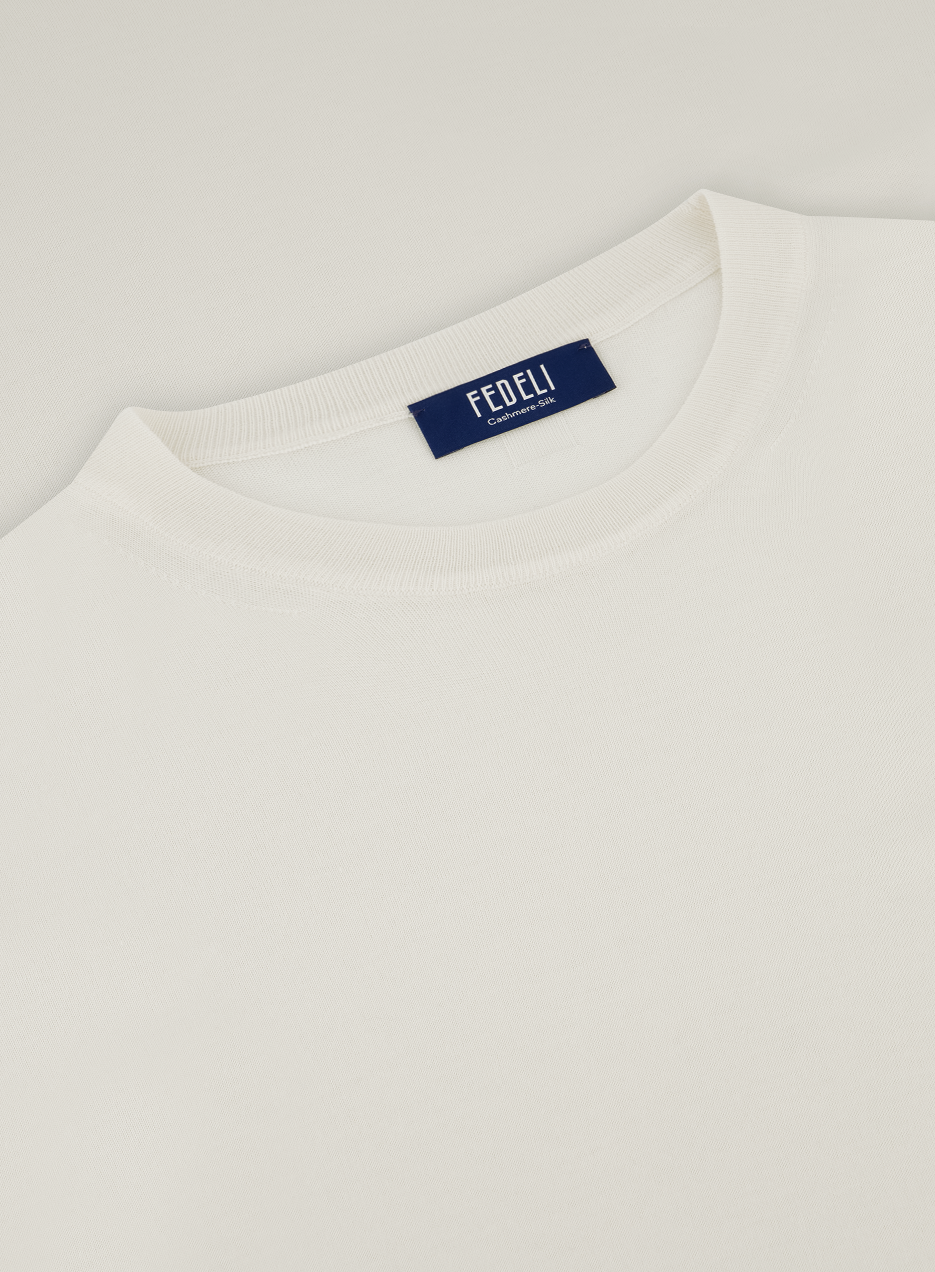 Longsleeve crewneck van cashmere en zijde | FULL_WIDTH | Off-White