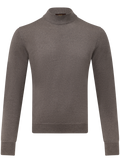 Mockneck trui van virgin wol | Beige