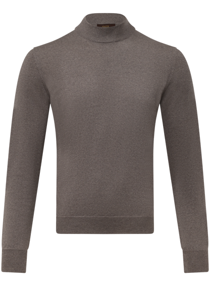 Mockneck trui van virgin wol | Beige