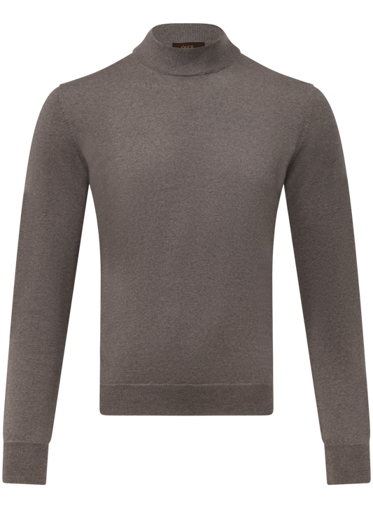 Mockneck trui van virgin wol | Beige