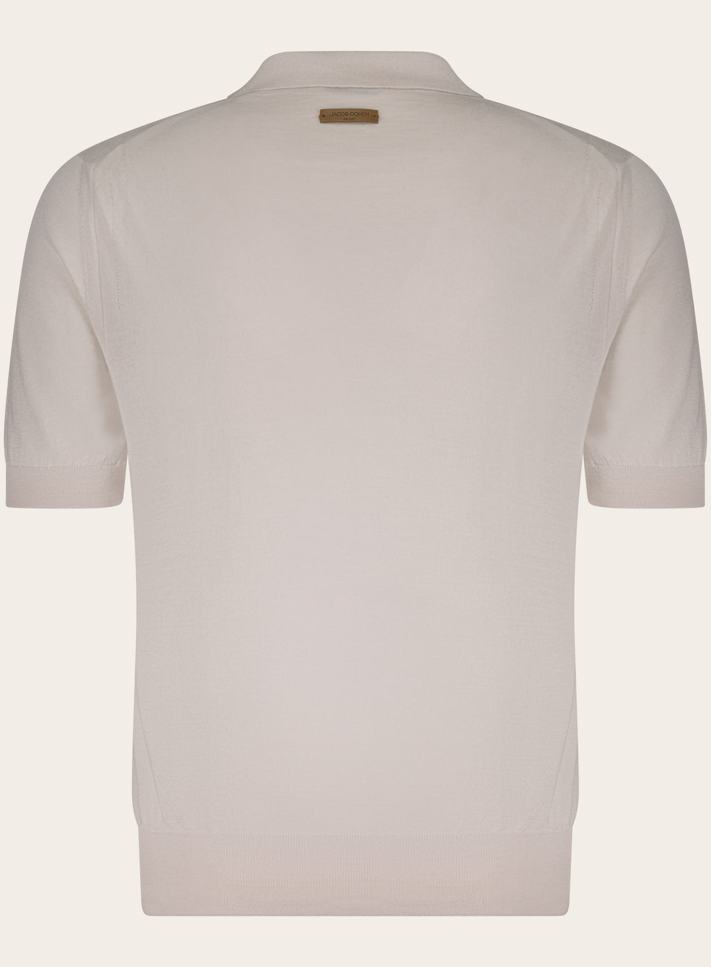 Polo van wol en zijde | Beige