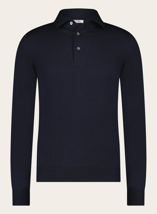 Lange mouw polo van wol