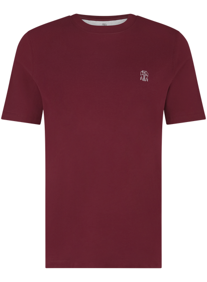 T-shirt van katoen | DARK BORDEAUX
