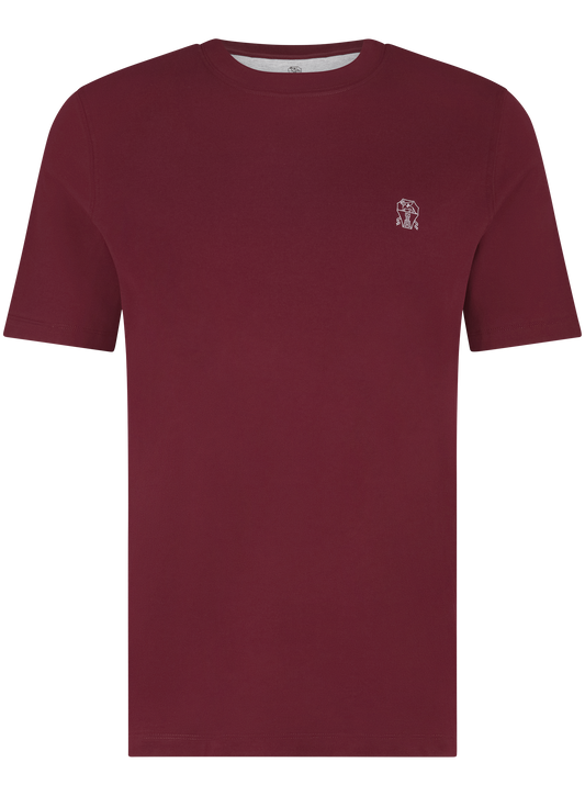 T-shirt van katoen | DARK BORDEAUX