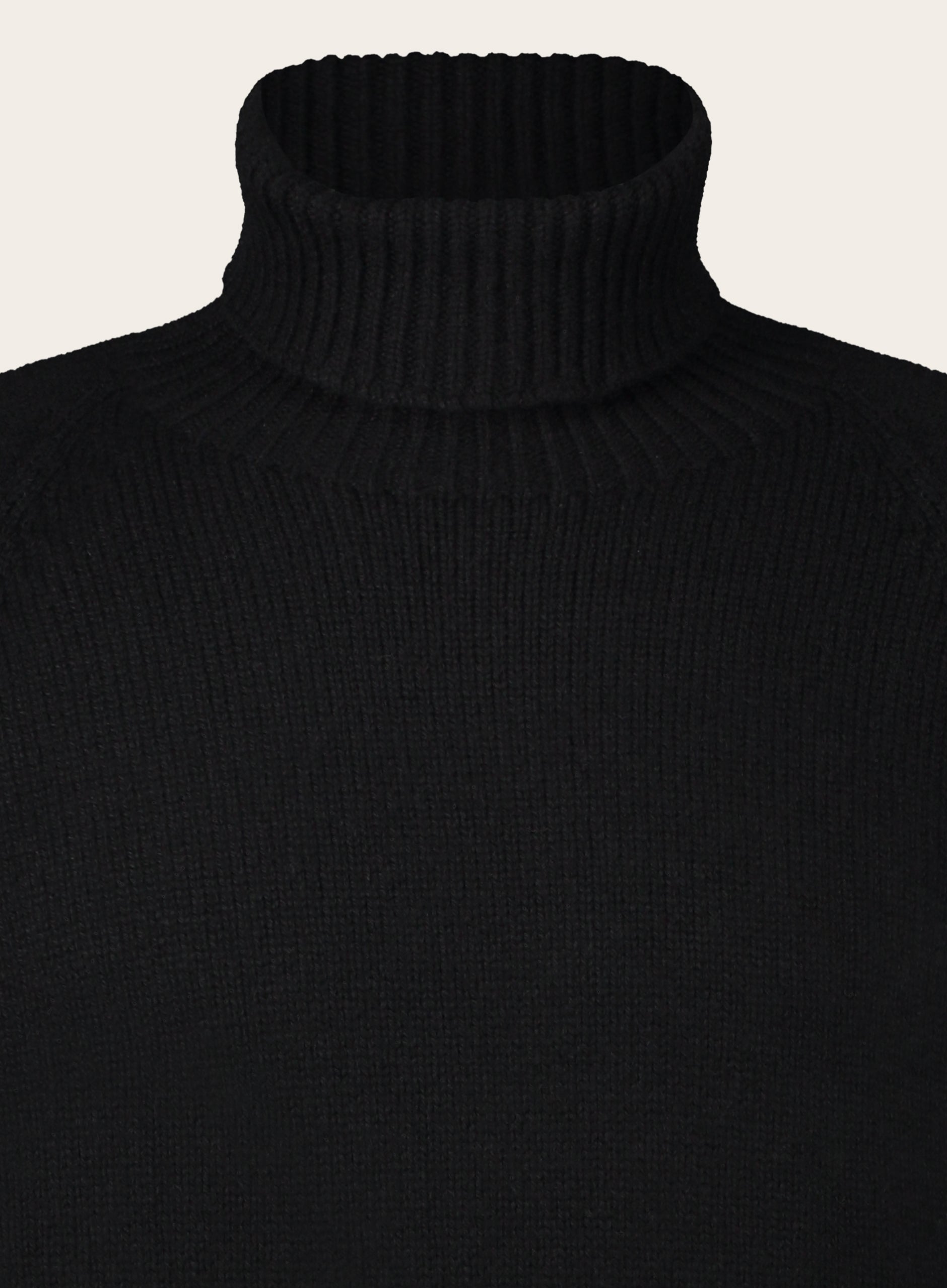 Regular-fit rollneck coltrui van cashmere | Zwart