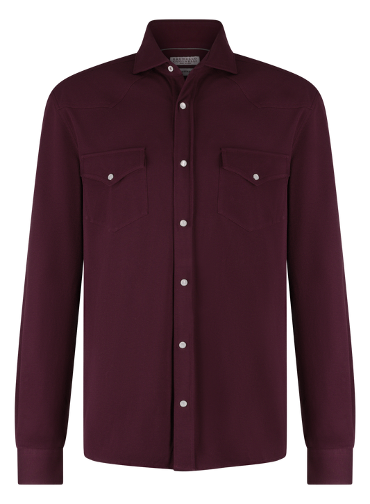 Overshirt van katoen | DARK BORDEAUX