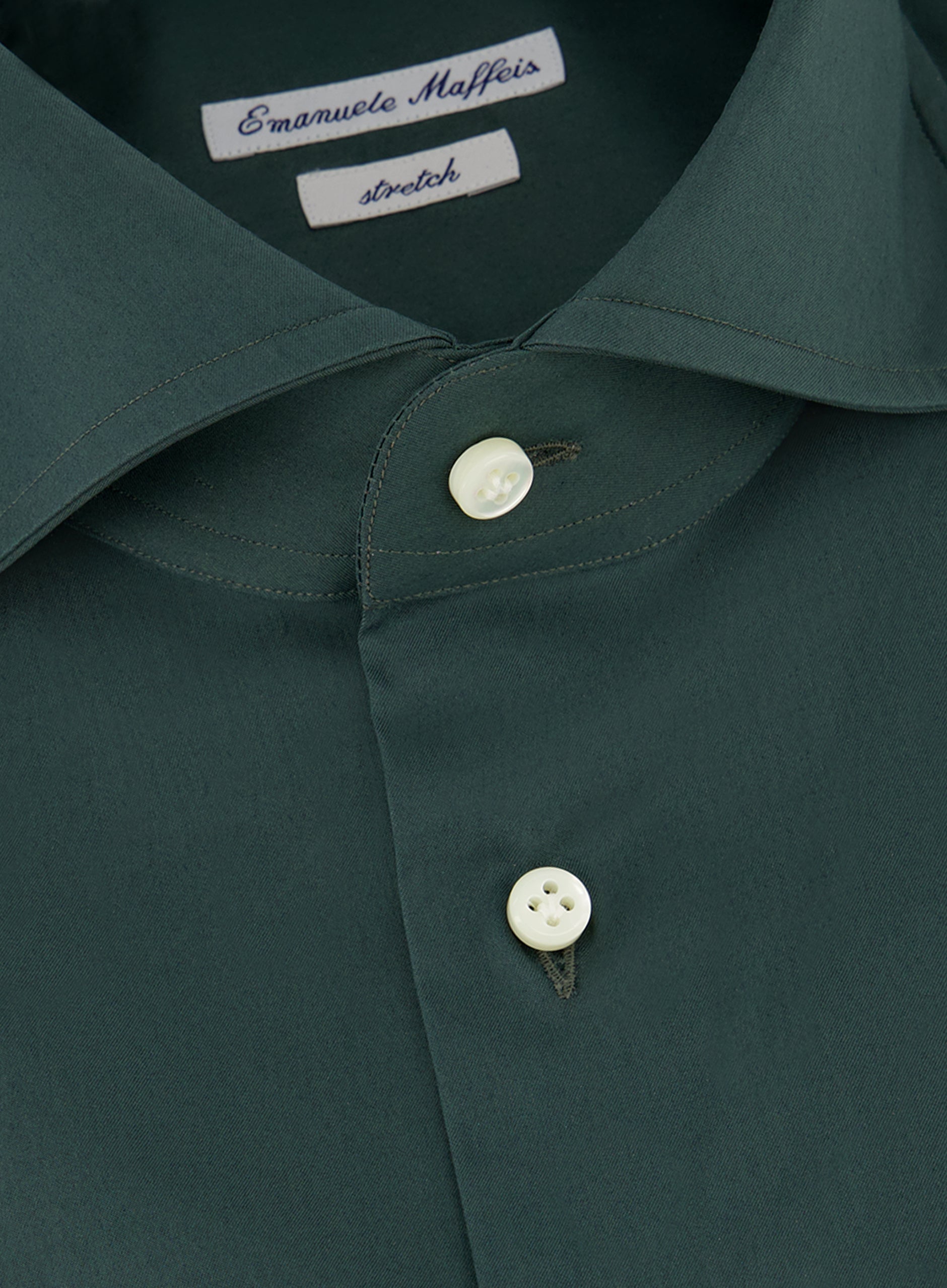 Stretch shirt van katoen | Groen 