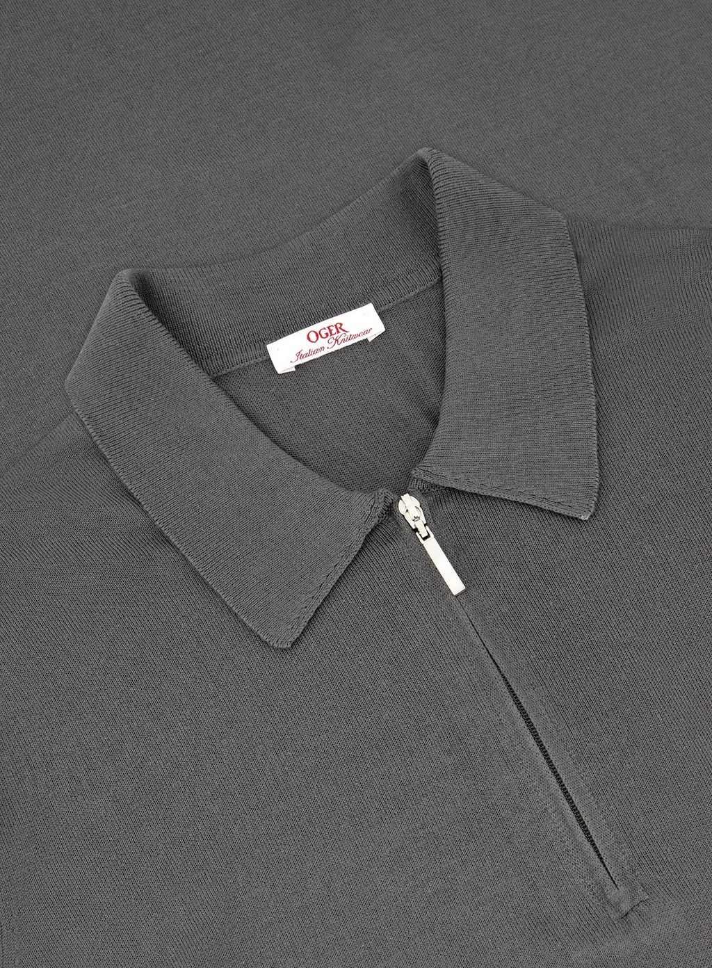 Poloshirt van zijde met ritssluiting | FULL_WIDTH | WARM GREY