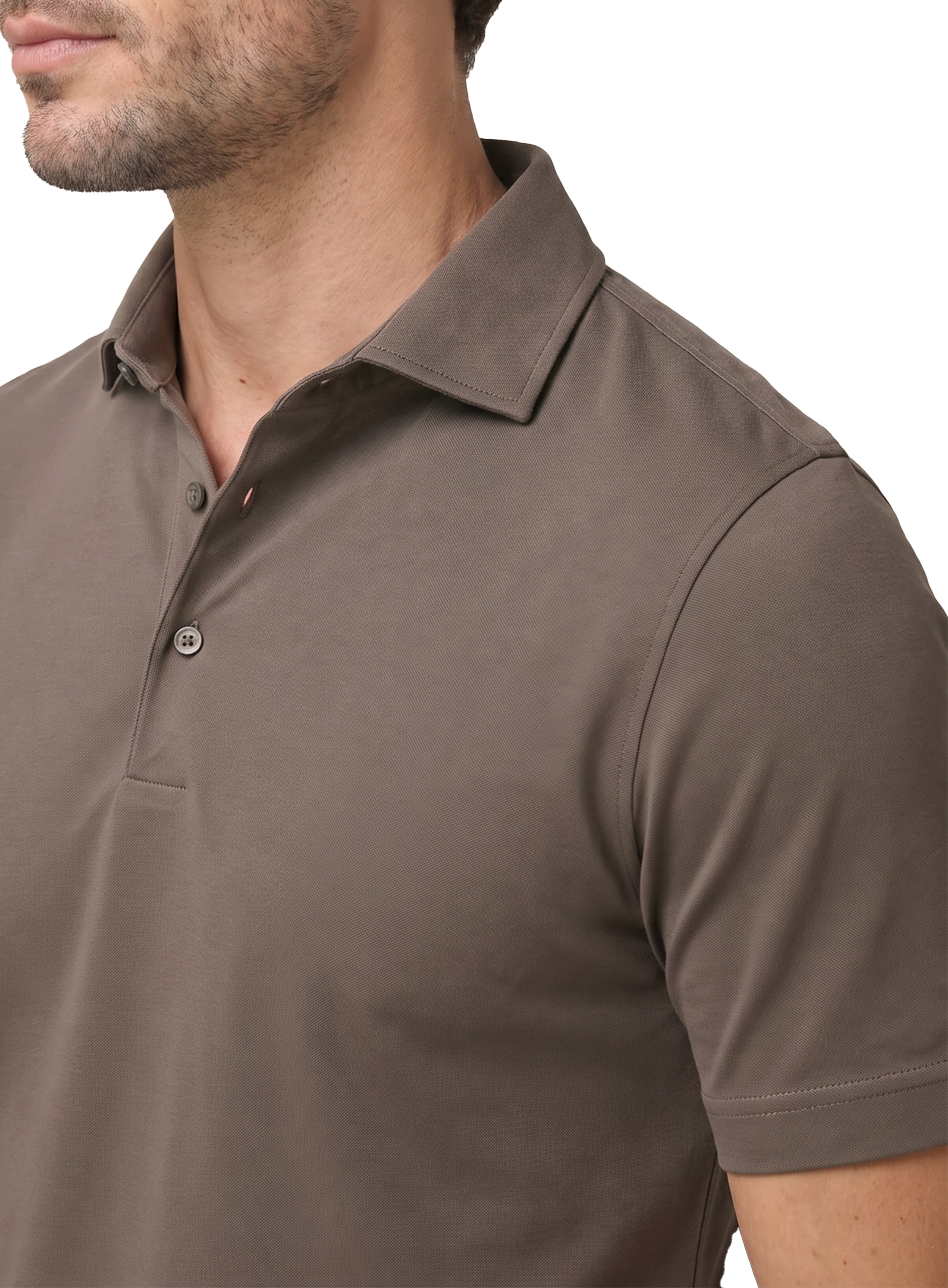 Polo met korte mouwen van katoen | FULL_WIDTH | TAUPE