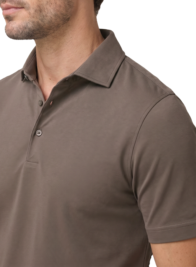 Polo met korte mouwen van katoen | FULL_WIDTH | TAUPE