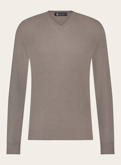 V-hals trui van cashmere | TAUPE