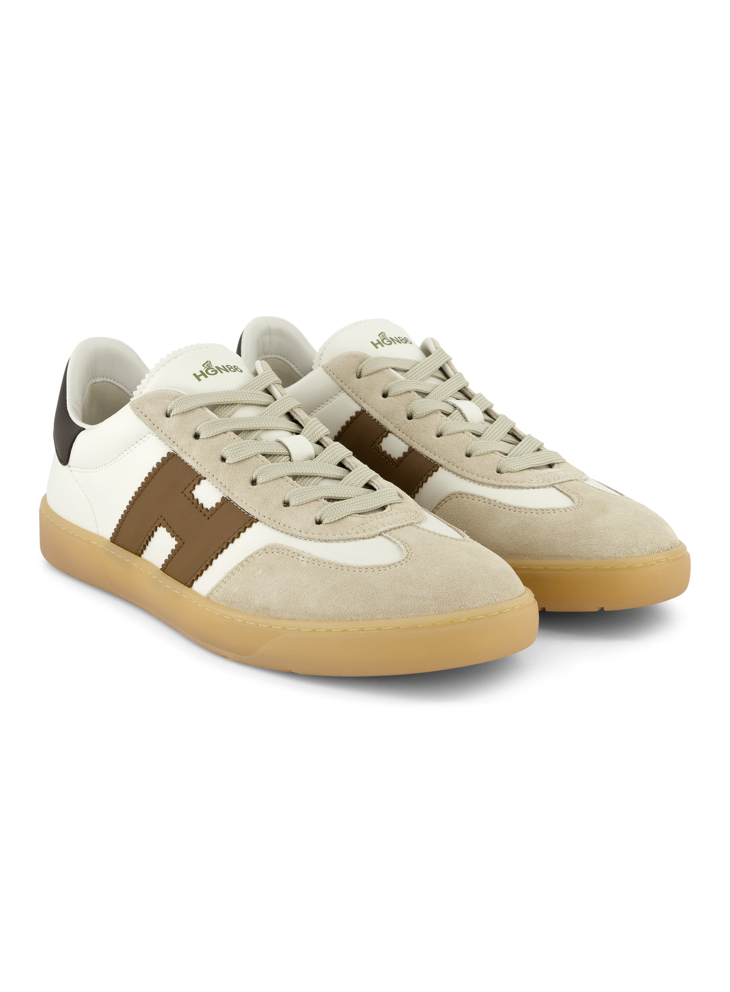 Sneakers van leer | Bruin