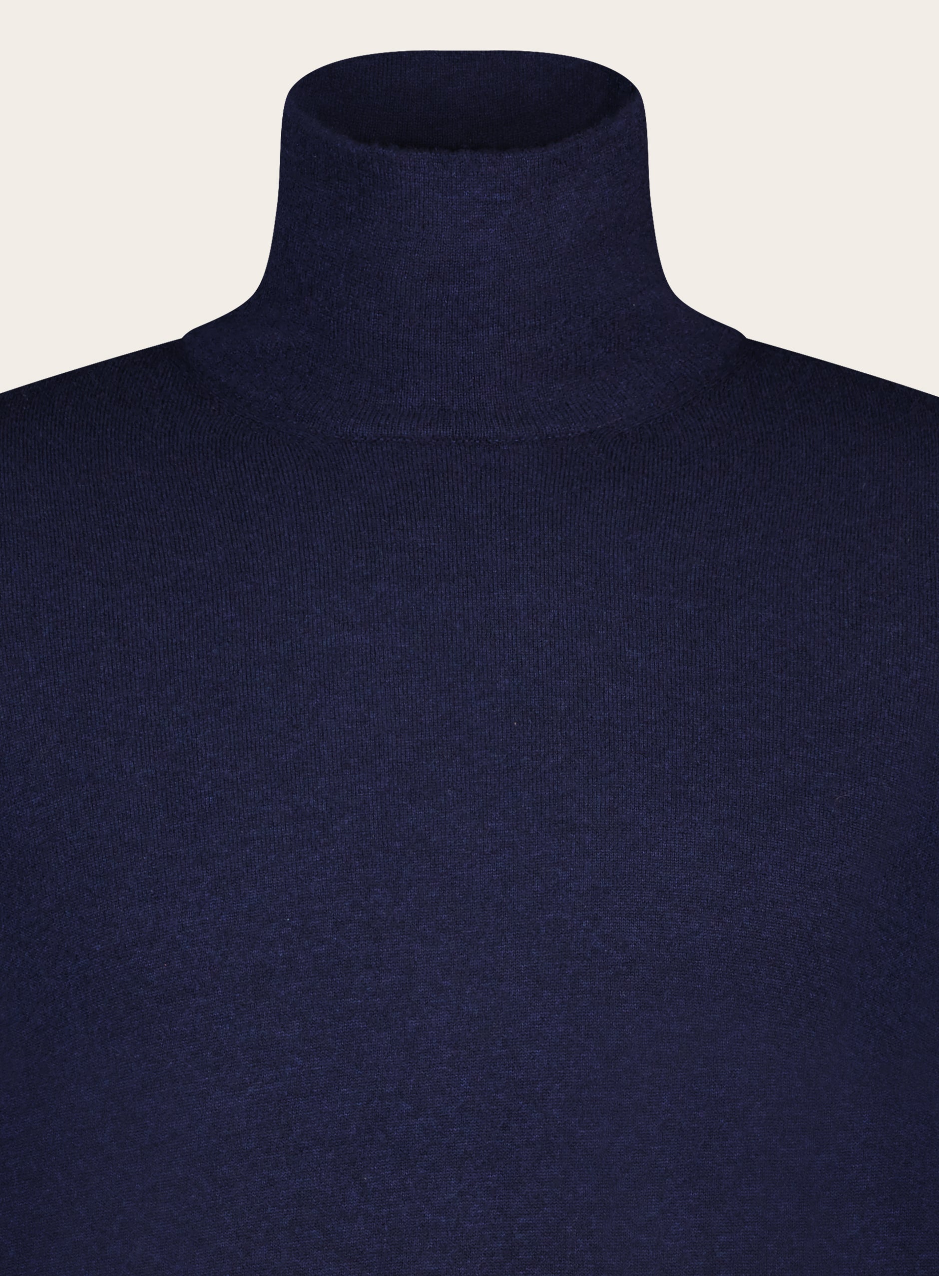 Slim-fit coltrui van cashmere en zijde | BLUE NAVY