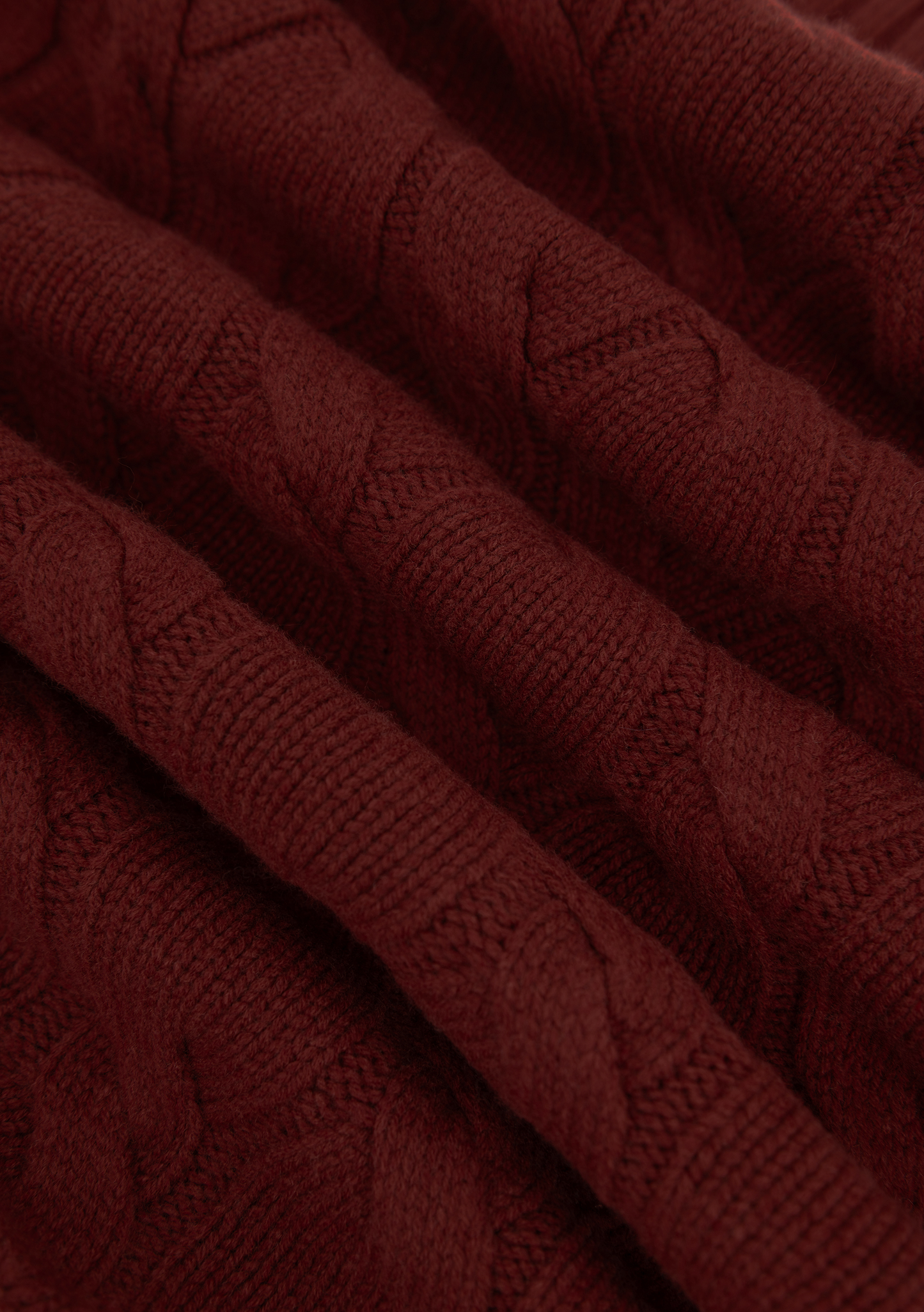 Coltrui met kabelpatroon van wol en cashmere | FULL_WIDTH | Roest