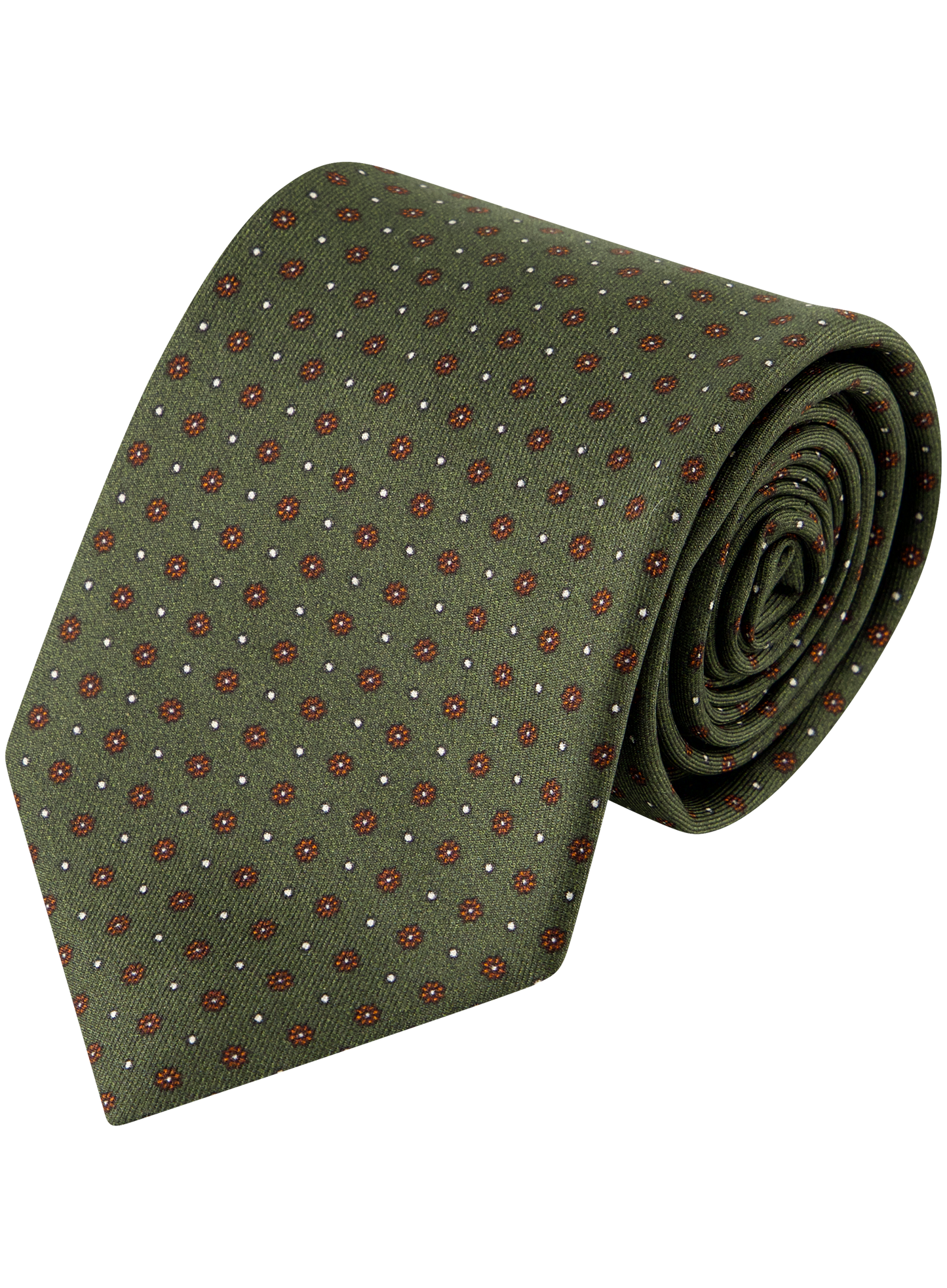 Zijde Stropdas met Bloemenprint | Groen