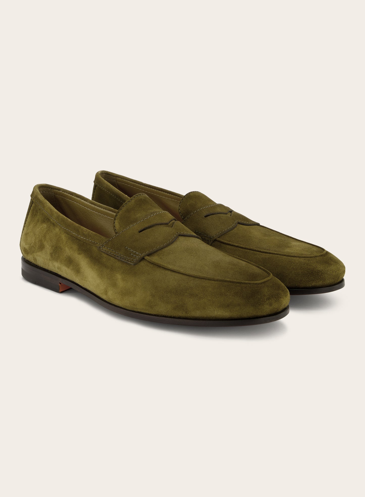 Penny loafers van suède | Groen