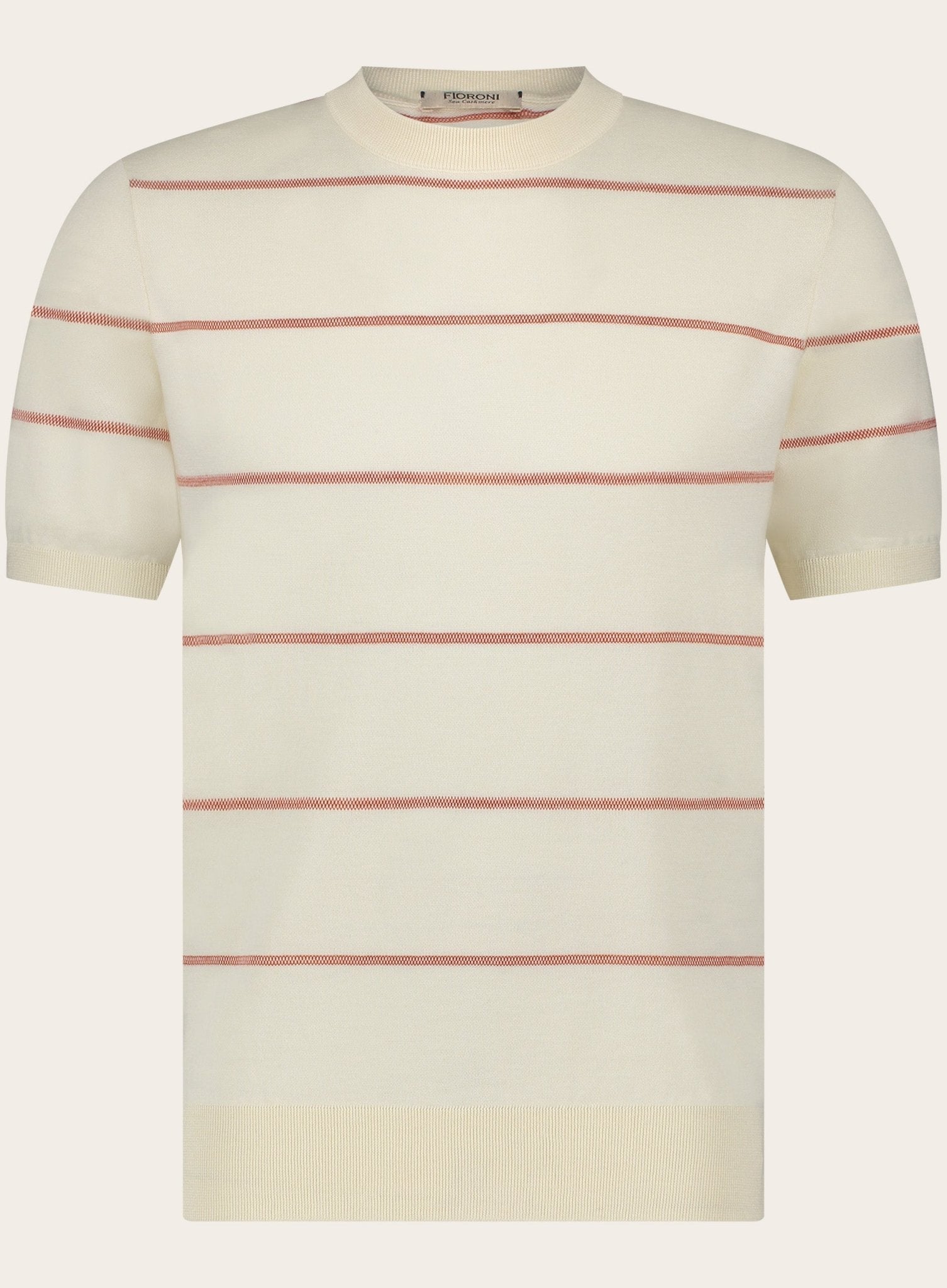 Gestreept t-shirt van katoen en cashmere | Oranje