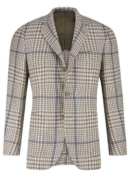 Glencheck jasje van wol en alpaca | Multicolor
