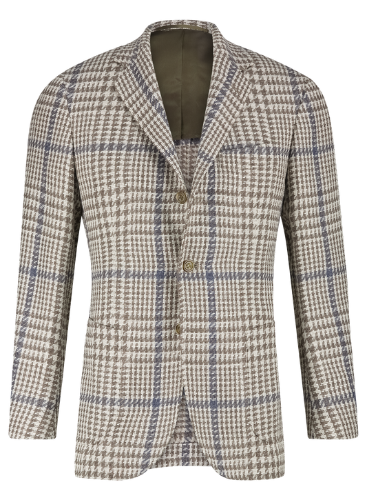 Glencheck jasje van wol en alpaca | Multicolor