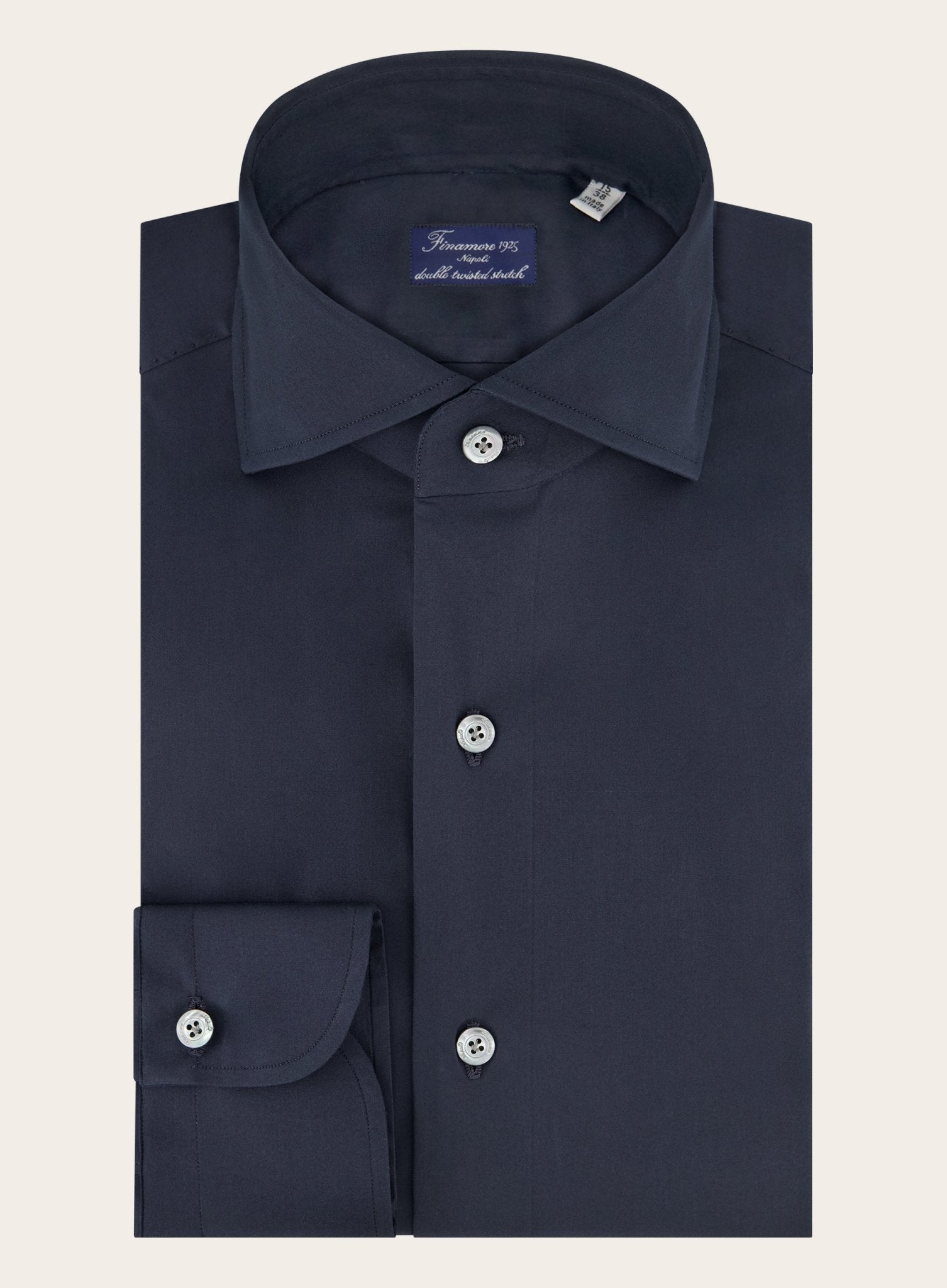 Shirt van katoen en elastaan | BLUE NAVY