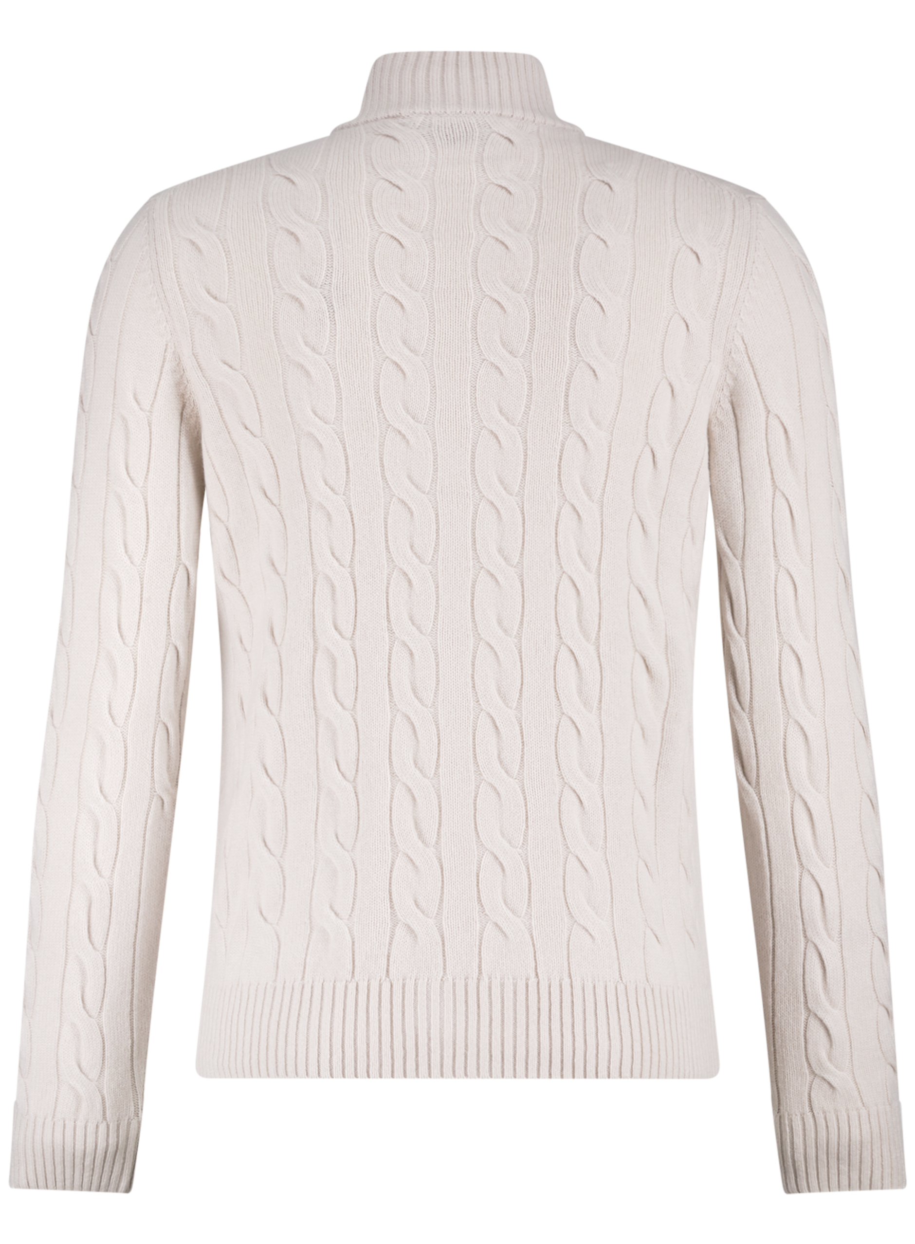 Kabelgebreid ritsvest van wol en cashmere | L.BEIGE