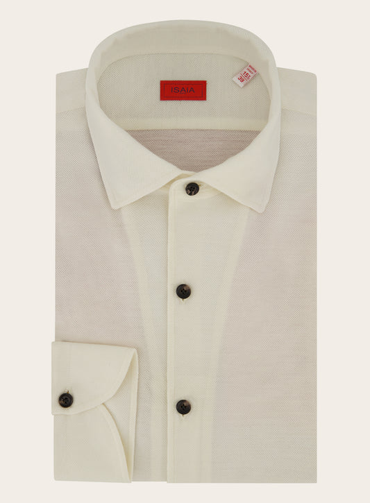 Handgemaakt shirt van wol | Wit