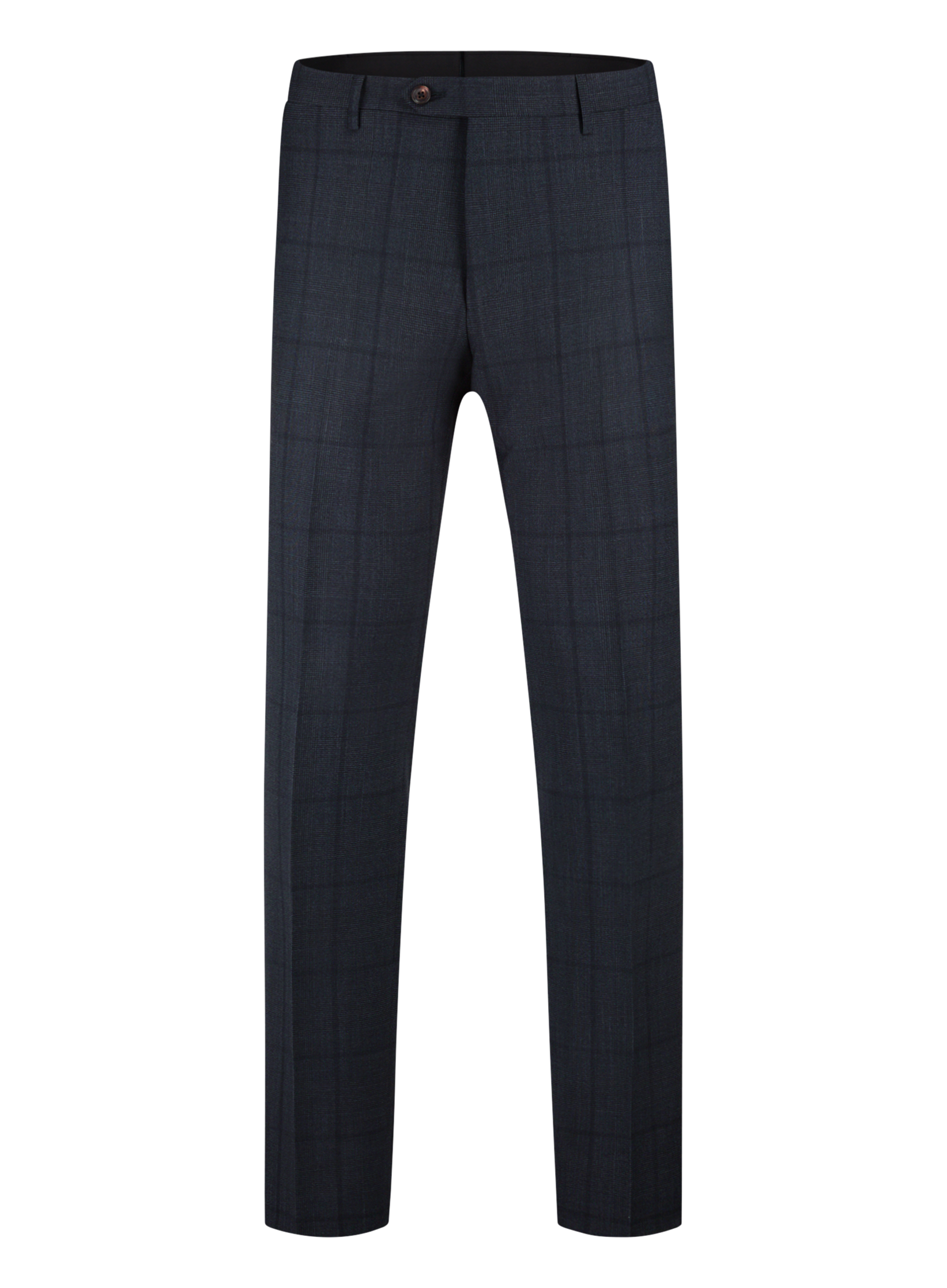 Geruit pak van wol | Blauw