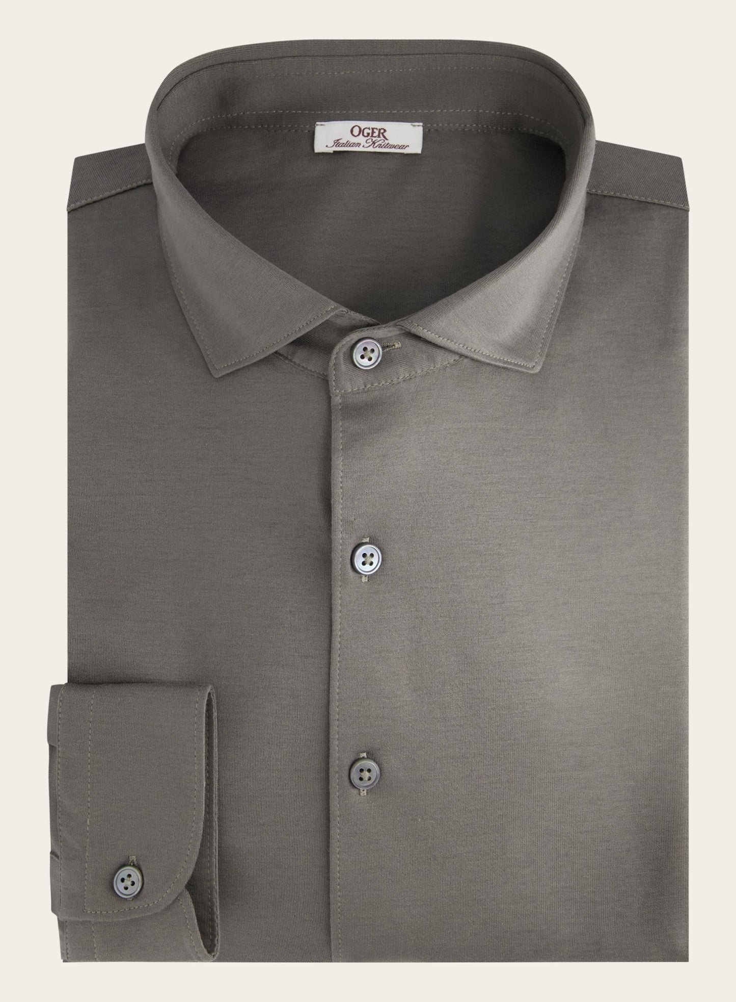 Slim-fit jersey polo shirt | TAUPE