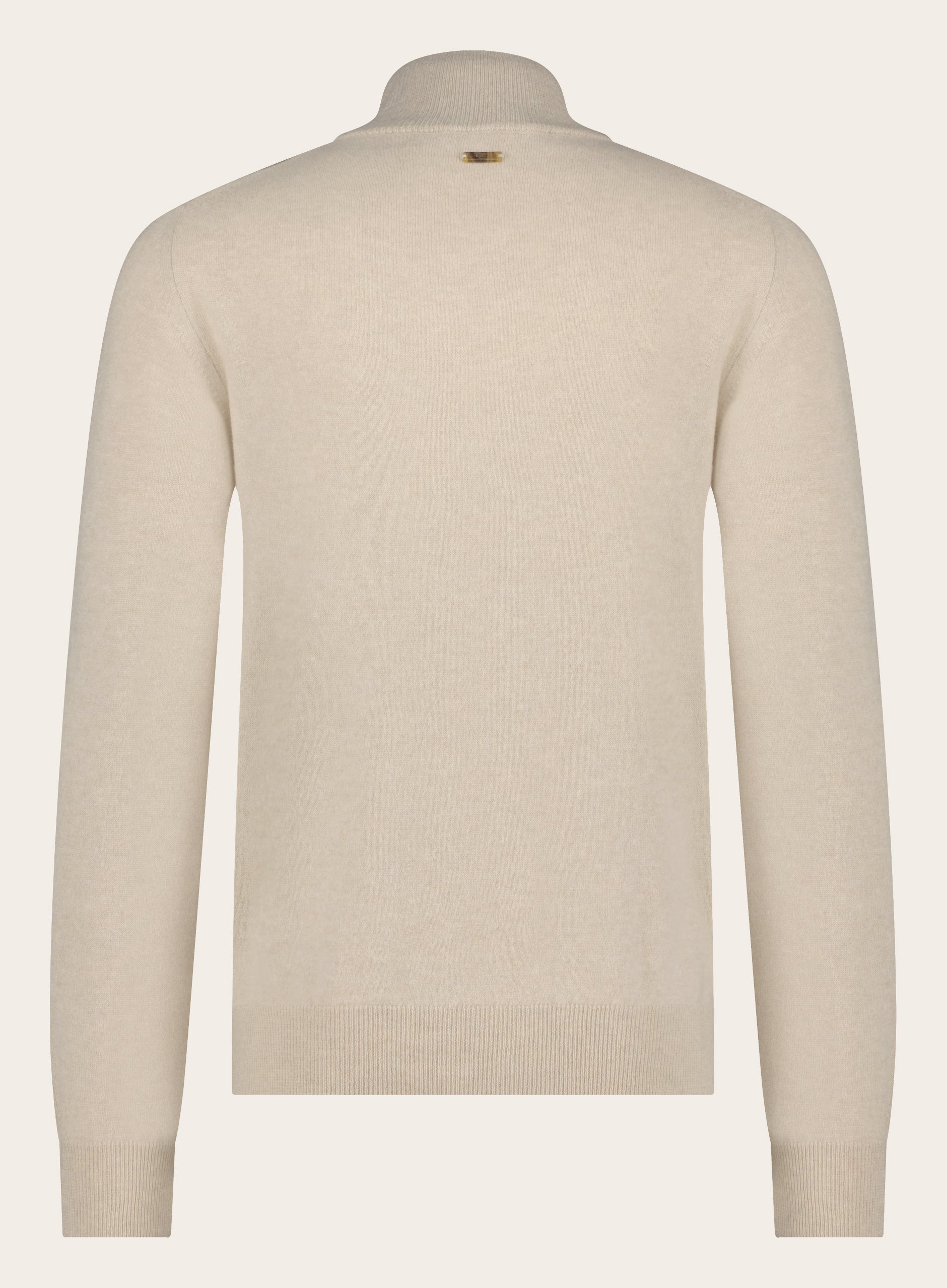 Slim-fit half-zip trui van wol en cashmere | Beige