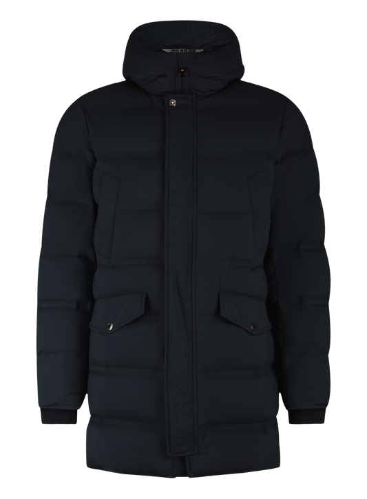 Gewatteerde jas met capuchon | BLUE NAVY