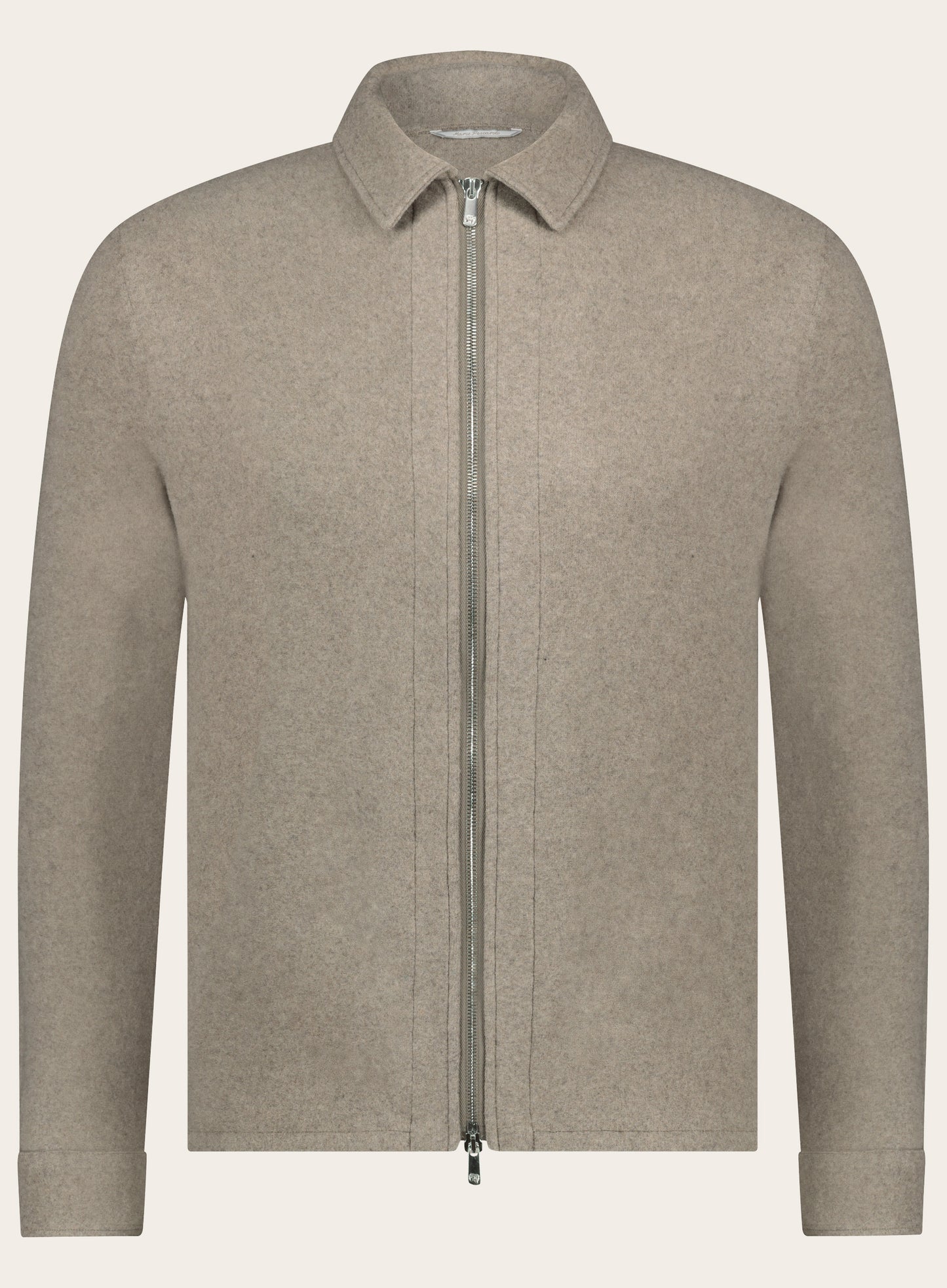 Slim-fit overshirt van cashmere | Beige
