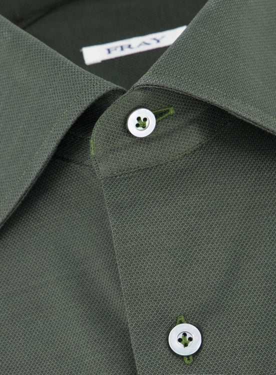 Regular-fit Gabriel shirt van piqué katoen | Groen