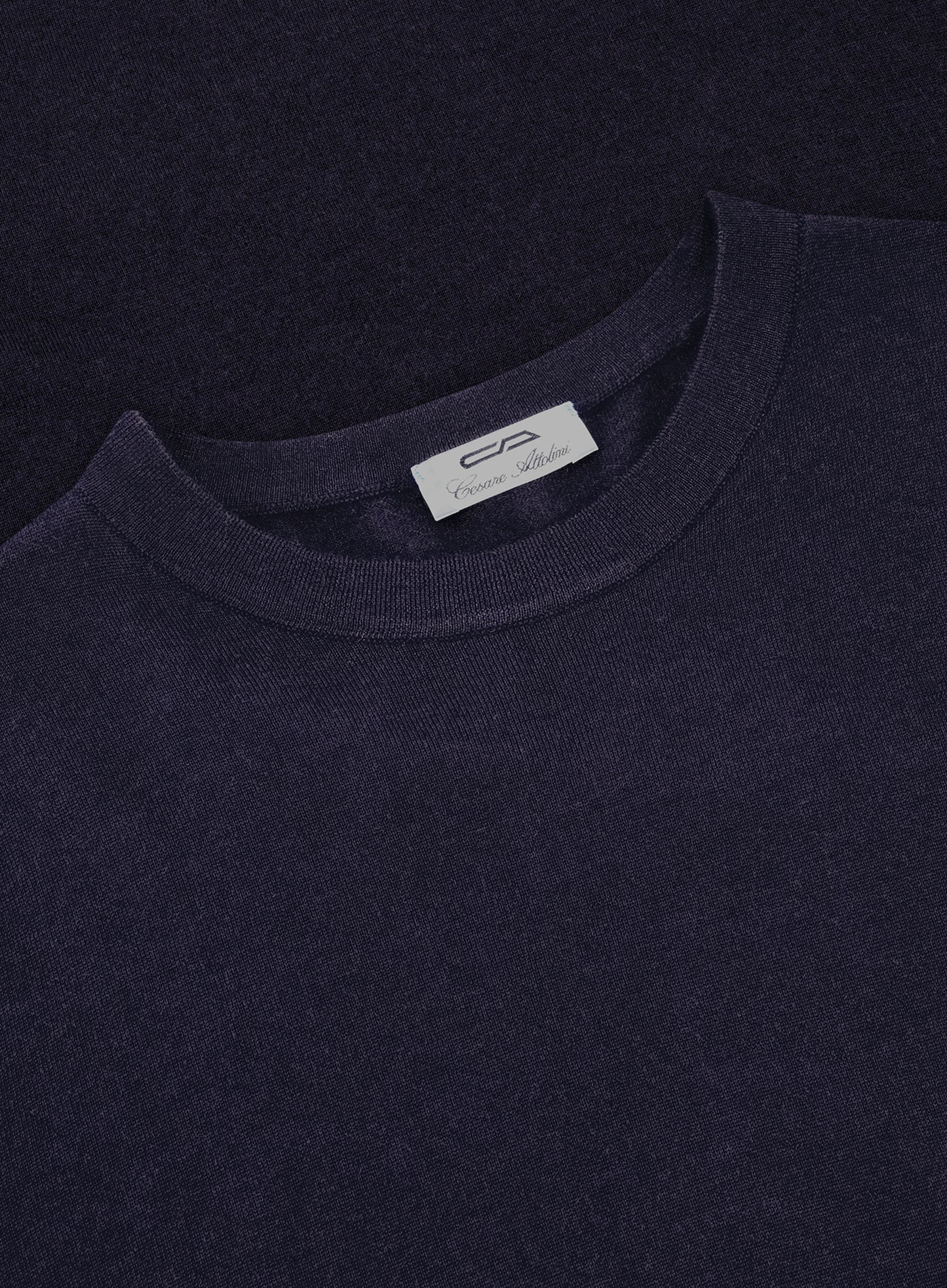 T-shirt van cashmere en zijde | BLUE NAVY