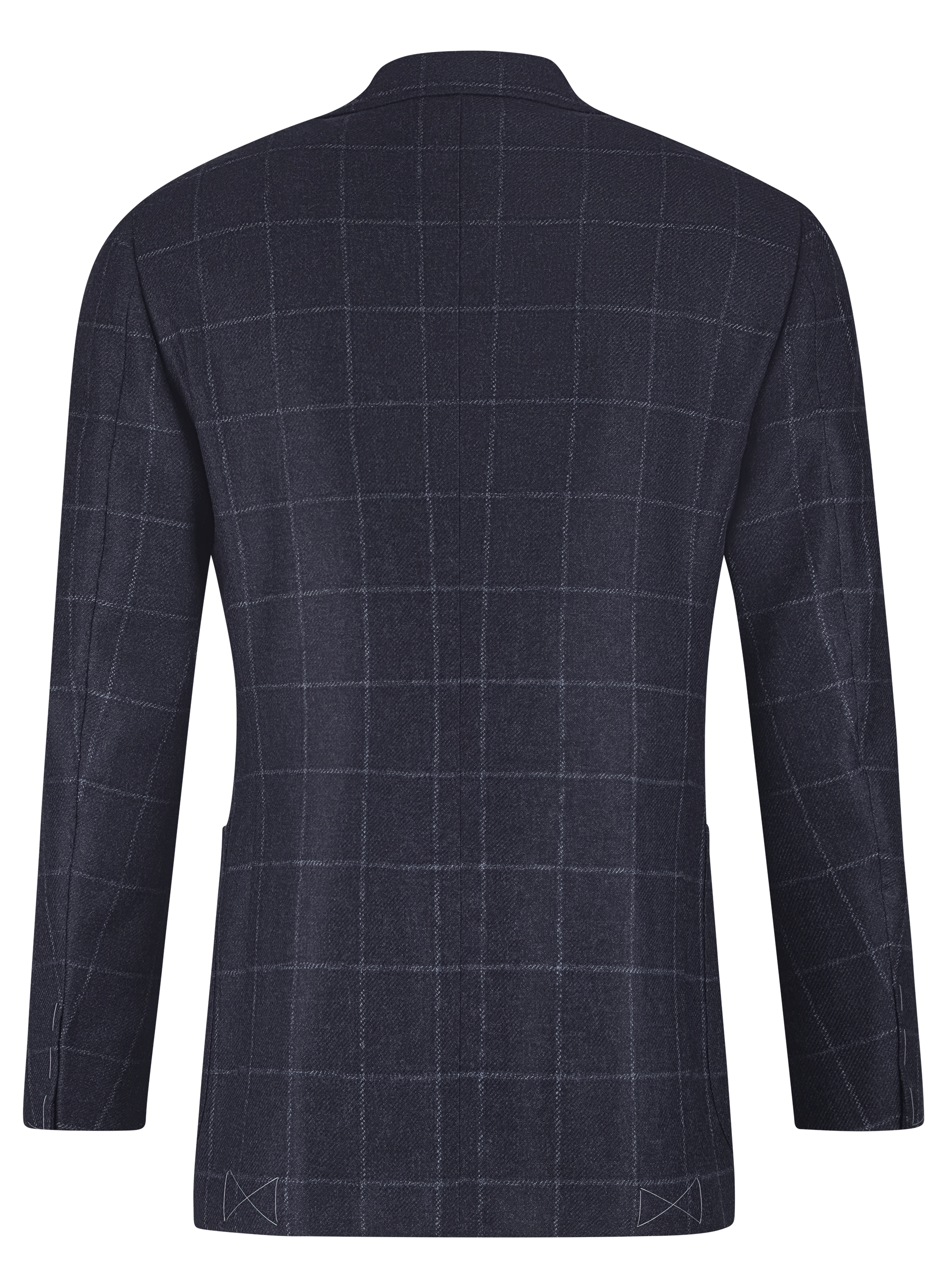 Handgemaakt geruit jasje van cashmere | BLUE NAVY