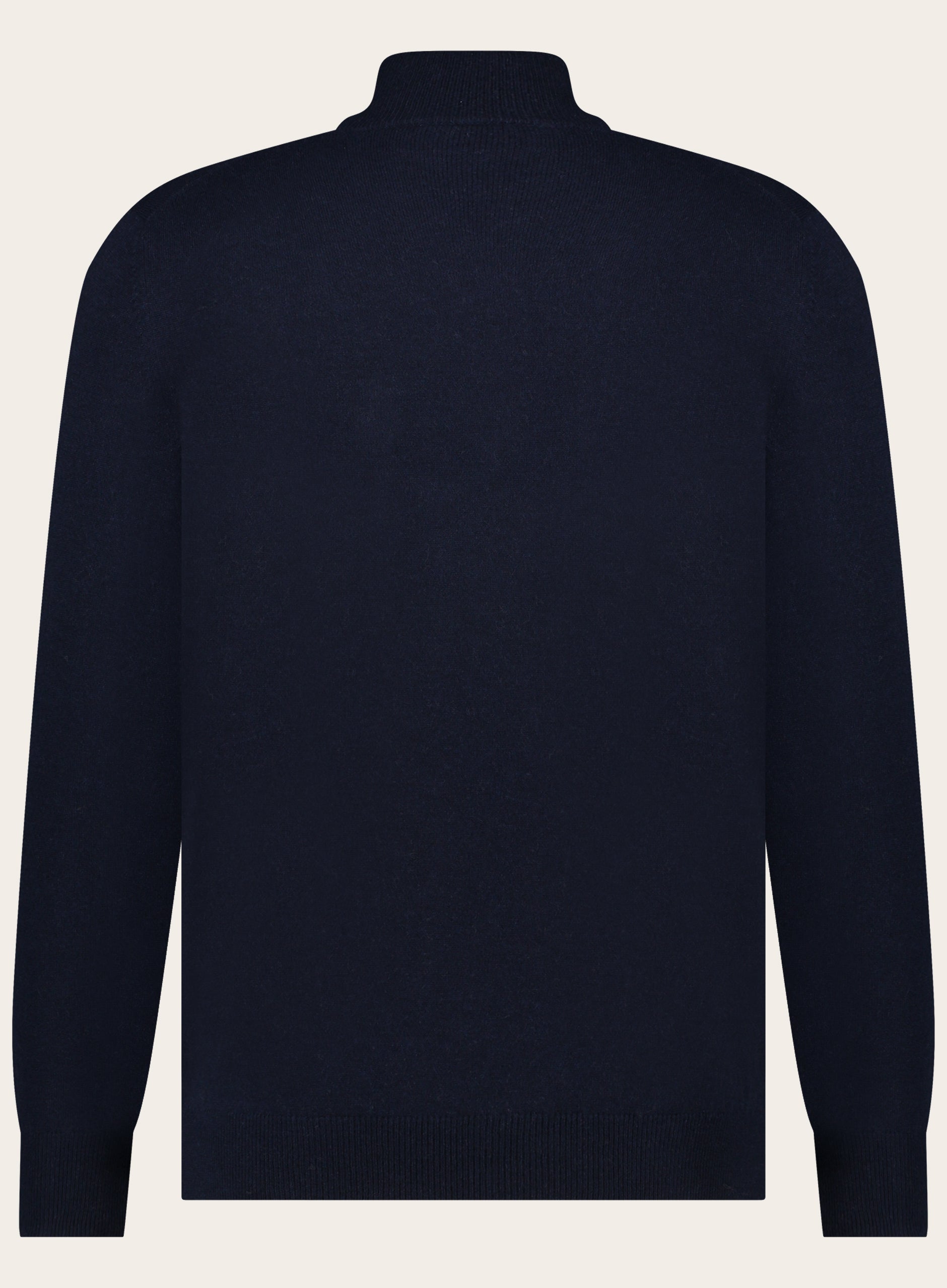 Slim-fit half-zip trui van cashmere | BLUE NAVY