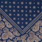 Pochet met print van zijde en katoen | BLUE NAVY