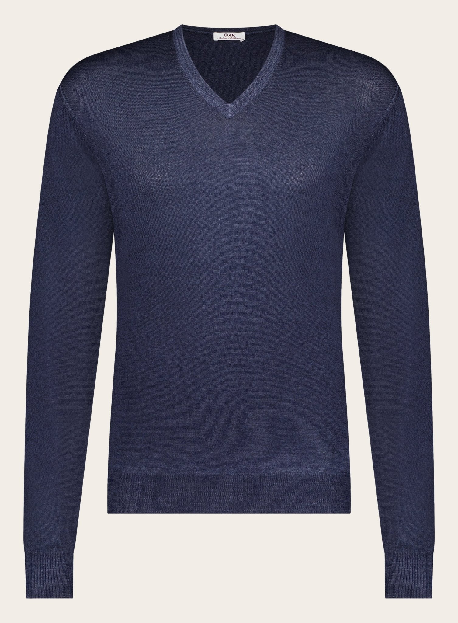 Virgin wollen V-hals trui | BLUE NAVY